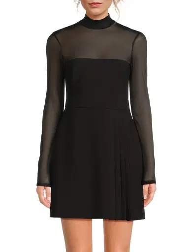 Likely Women's Lulani Sheer Pleated Minidress - Black - Size 2 | Thumbnail 3 Likely Women's Lulani Sheer Pleated Minidress - Black - Size 2 | Thumbnail 3