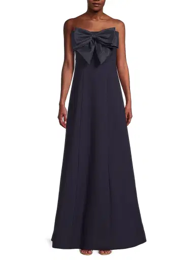 Likely Women's Mayfair Bow-Detail Strapless Gown - Navy - Size 12 | Thumbnail 3