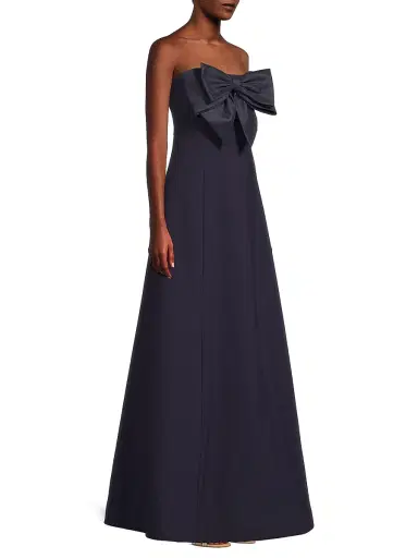 Likely Women's Mayfair Bow-Detail Strapless Gown - Navy - Size 12 | Thumbnail 4