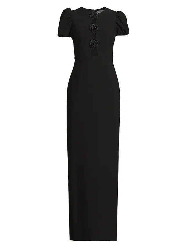 Women's Drop 11 Griffen Crystal-Embellished Rosette Gown - Black