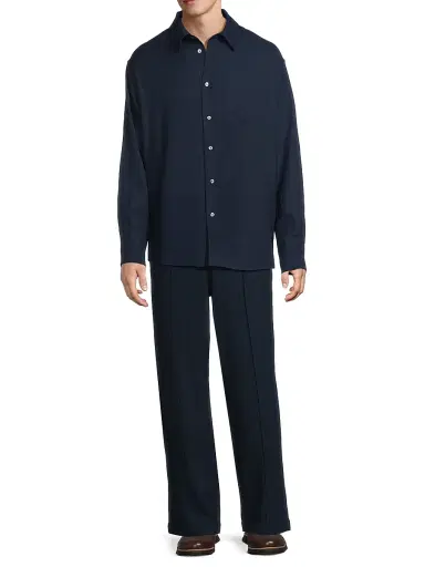 The Elder Statesman Men's Cashmina Pocket Shirt - Twilight - Size Small | Thumbnail 2 The Elder Statesman Men's Cashmina Pocket Shirt - Twilight - Size Small | Thumbnail 2