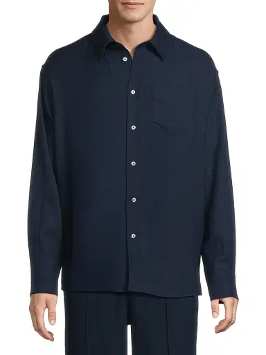 The Elder Statesman Men's Cashmina Pocket Shirt - Twilight - Size Small | Thumbnail 3 The Elder Statesman Men's Cashmina Pocket Shirt - Twilight - Size Small | Thumbnail 3