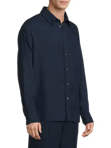 The Elder Statesman Men's Cashmina Pocket Shirt - Twilight - Size Small | Thumbnail 4 The Elder Statesman Men's Cashmina Pocket Shirt - Twilight - Size Small | Thumbnail 4
