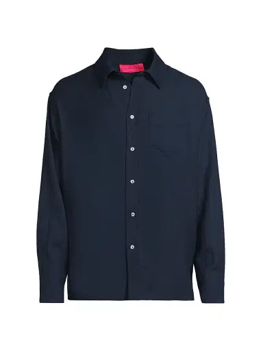 The Elder Statesman Men's Cashmina Pocket Shirt - Twilight - Size Small | Thumbnail 1 The Elder Statesman Men's Cashmina Pocket Shirt - Twilight - Size Small | Thumbnail 1