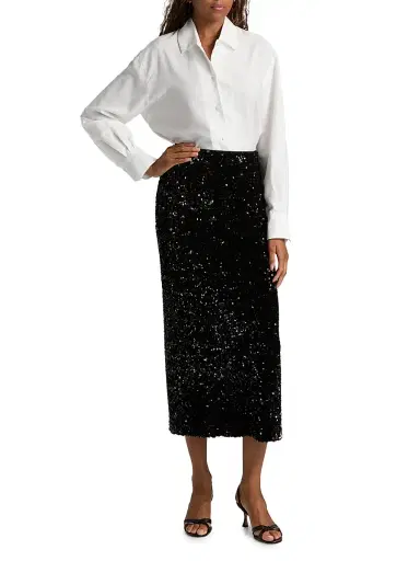 Vince Women's Sequin Velvet Column Maxi Skirt | Thumbnail 2