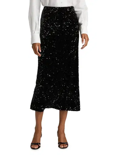 Vince Women's Sequin Velvet Column Maxi Skirt | Thumbnail 3