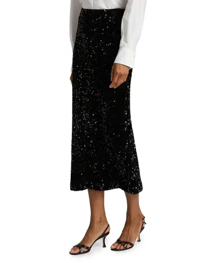 Vince Women's Sequin Velvet Column Maxi Skirt | Thumbnail 4