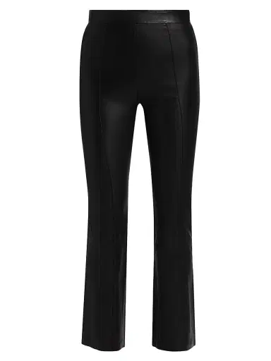 SPRWMN Women's Leather High-Rise Flared Crop Pants - Black | Thumbnail 1 SPRWMN Women's Leather High-Rise Flared Crop Pants - Black | Thumbnail 1