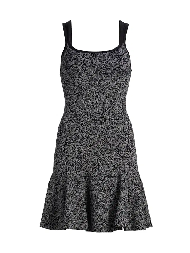 Ramy Brook Women's Lidia Metallic Knit Minidress - Platinum Jacquard