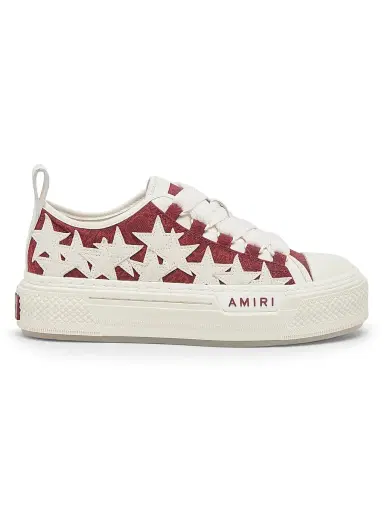 AMIRI Women's MA Quad Stars Court Leather Low-Top Platform Sneakers - Aged Port - Size 5 | Thumbnail 1