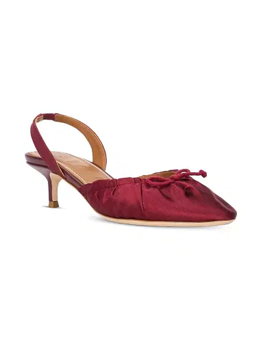 Staud Women's Alba 45MM Satin Slingback Pumps - Oxblood - Size 10.5 | Thumbnail 2