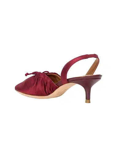 Staud Women's Alba 45MM Satin Slingback Pumps - Oxblood - Size 10.5 | Thumbnail 3