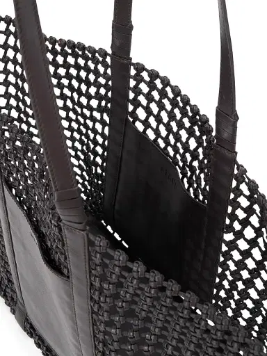 STAUD Women's Getaway Hand-Knotted Tote Bag - Espresso | Thumbnail 4 STAUD Women's Getaway Hand-Knotted Tote Bag - Espresso | Thumbnail 4