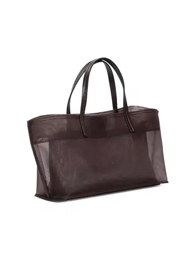 Staud Women's Mini Christos Mesh Tote Bag - Espresso | Thumbnail 2 Staud Women's Mini Christos Mesh Tote Bag - Espresso | Thumbnail 2