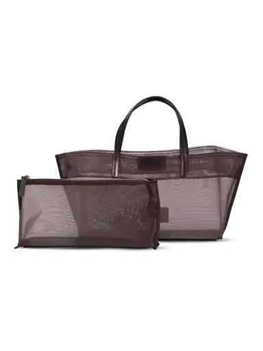 Staud Women's Mini Christos Mesh Tote Bag - Espresso | Thumbnail 5 Staud Women's Mini Christos Mesh Tote Bag - Espresso | Thumbnail 5