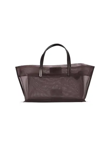 Staud Women's Mini Christos Mesh Tote Bag - Espresso | Thumbnail 1 Staud Women's Mini Christos Mesh Tote Bag - Espresso | Thumbnail 1