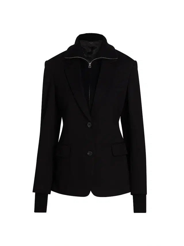 rag & bone Women's Frank Stretch Ponte Blazer - Black
