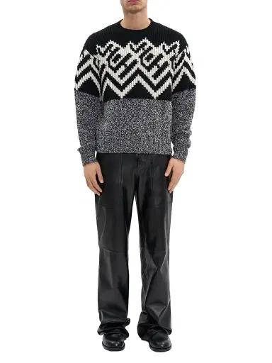 Helmut Lang Men's Fair Isle-Inspired Crewneck Sweater | Thumbnail 2