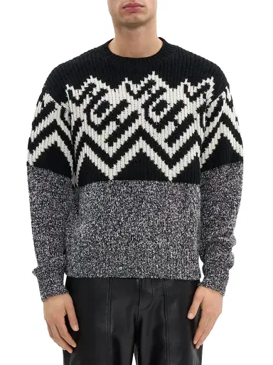 Helmut Lang Men's Fair Isle-Inspired Crewneck Sweater | Thumbnail 1