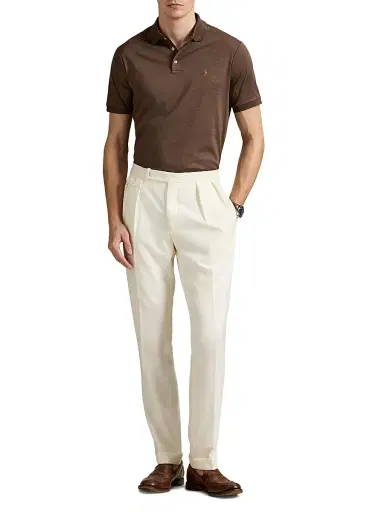 Polo Ralph Lauren Men's Cotton Polo Shirt - Nutmeg Brown Heather | Thumbnail 2 Polo Ralph Lauren Men's Cotton Polo Shirt - Nutmeg Brown Heather | Thumbnail 2