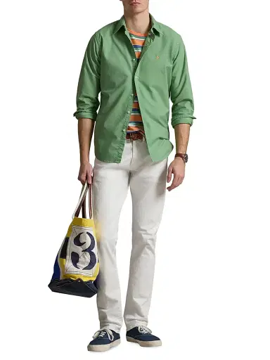 Polo Ralph Lauren Men's Cotton Oxford Shirt - Outback Green | Thumbnail 2