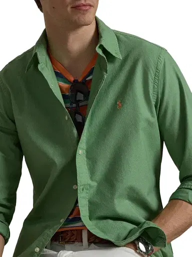 Polo Ralph Lauren Men's Cotton Oxford Shirt - Outback Green | Thumbnail 5