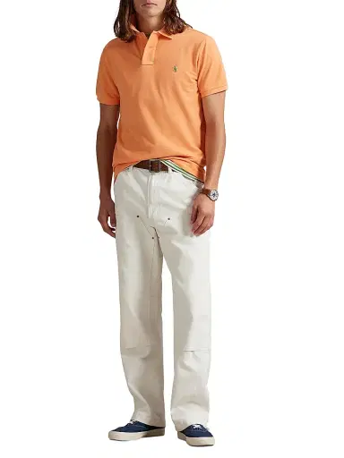 Polo Ralph Lauren Men's Basic Mesh Cotton Polo Shirt - Pompano Orange - Size XS | Thumbnail 2