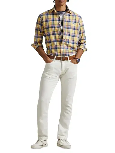 Polo Ralph Lauren Men's Classic Plaid Cotton Oxford Shirt - Yellow Pink Multi | Thumbnail 2
