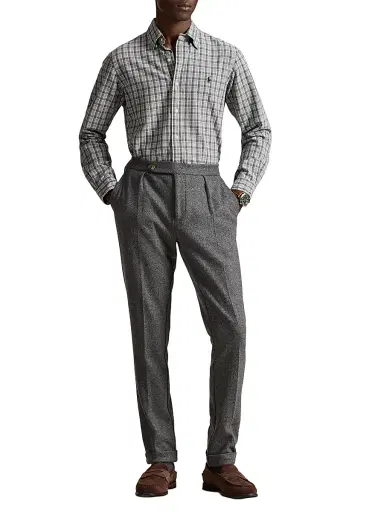 Polo Ralph Lauren Men's Brushed Cotton Oxford Shirt - Grey Heather Multi | Thumbnail 2 Polo Ralph Lauren Men's Brushed Cotton Oxford Shirt - Grey Heather Multi | Thumbnail 2
