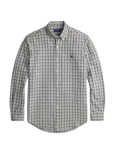 Polo Ralph Lauren Men's Brushed Cotton Oxford Shirt - Grey Heather Multi | Thumbnail 1 Polo Ralph Lauren Men's Brushed Cotton Oxford Shirt - Grey Heather Multi | Thumbnail 1