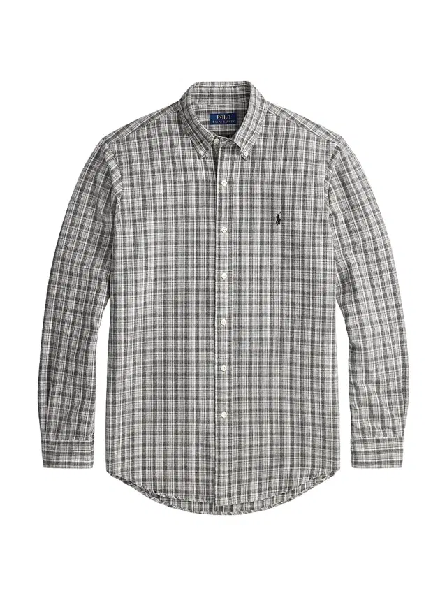 Men's Brushed Cotton Oxford Shirt - Grey Heather Multi Men's Brushed Cotton Oxford Shirt - Grey Heather Multi