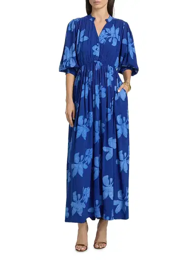 Elisamama Women's Foluke Floral Balloon-Sleeve Maxi Dress | Thumbnail 3 Elisamama Women's Foluke Floral Balloon-Sleeve Maxi Dress | Thumbnail 3