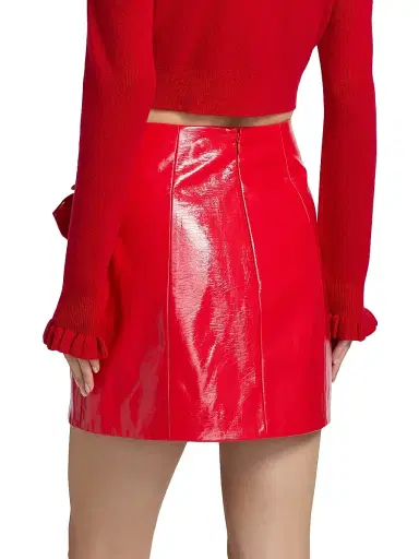 Aknvas Women's Liva Rose-Appliqué Faux-Leather Miniskirt | Thumbnail 5 Aknvas Women's Liva Rose-Appliqué Faux-Leather Miniskirt | Thumbnail 5