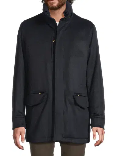 Sartorio Napoli Men's Tugai Cashmere Jacket - Navy Blue | Thumbnail 3