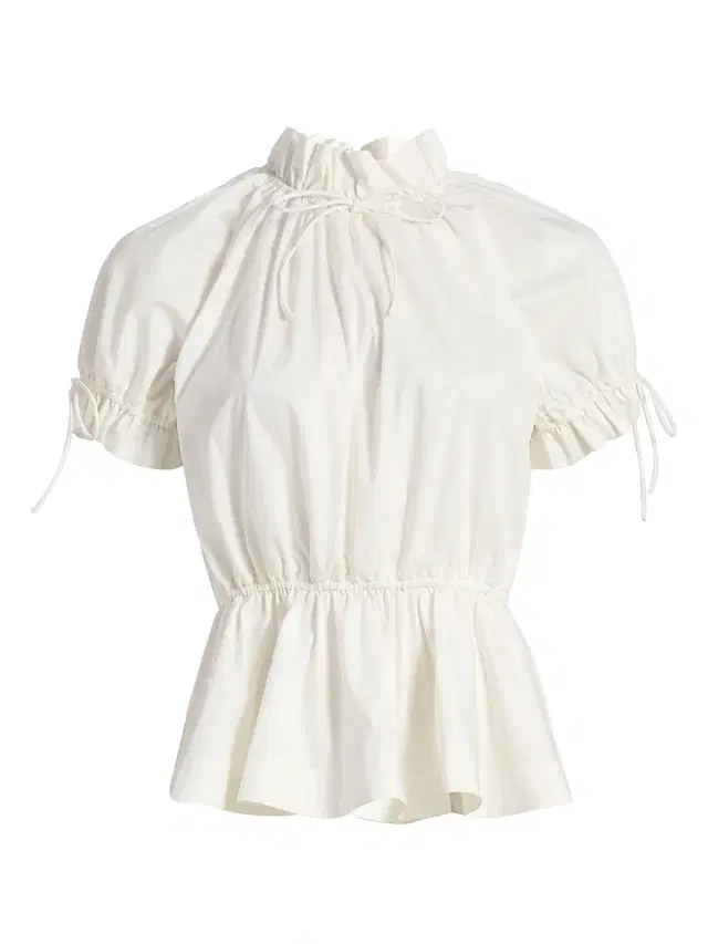 AKNVAS Women's Rosalina Ruffled Cotton Poplin Blouse - White