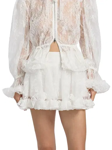 Aknvas Women's Kirsten Floral Lace Skort - Ivory - Size 12 | Thumbnail 3 Aknvas Women's Kirsten Floral Lace Skort - Ivory - Size 12 | Thumbnail 3