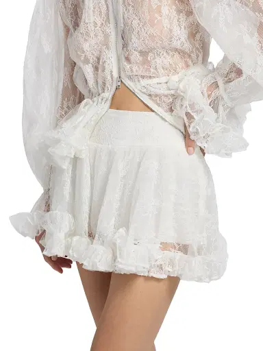 Aknvas Women's Kirsten Floral Lace Skort - Ivory - Size 12 | Thumbnail 6 Aknvas Women's Kirsten Floral Lace Skort - Ivory - Size 12 | Thumbnail 6