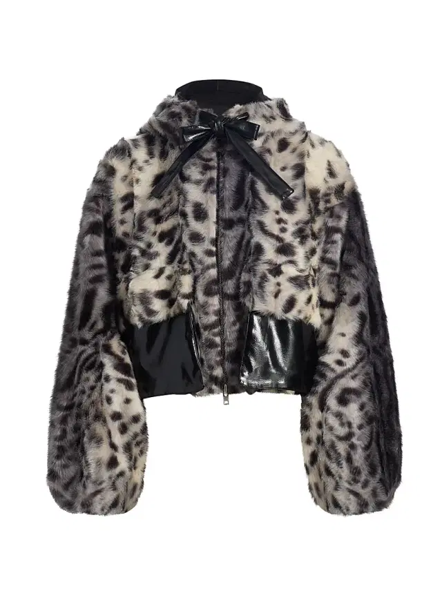 AKNVAS Women's Hesse Leopard-Print Faux-Fur Jacket - Leopard Black And White