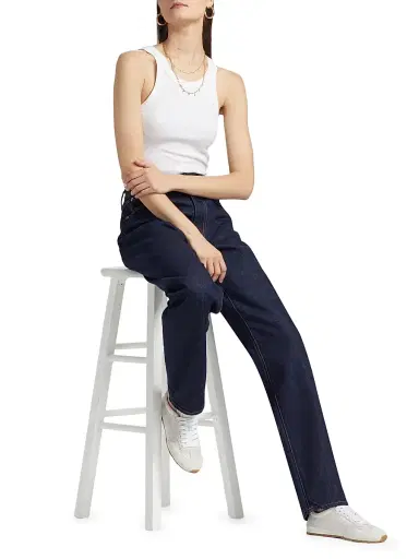 SLVRLAKE Women's Pheonix High-Rise Relaxed Straight Jeans - Midnight Mile - Size 26 | Thumbnail 2