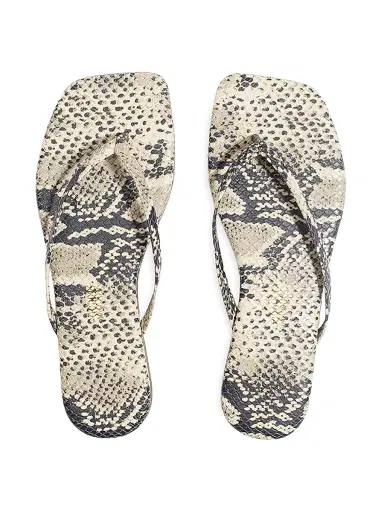 TKEES Women's Snakeskin-Embossed Faux-Leather Flip-Flops - Sandsnake - Size 5 | Thumbnail 2 TKEES Women's Snakeskin-Embossed Faux-Leather Flip-Flops - Sandsnake - Size 5 | Thumbnail 2
