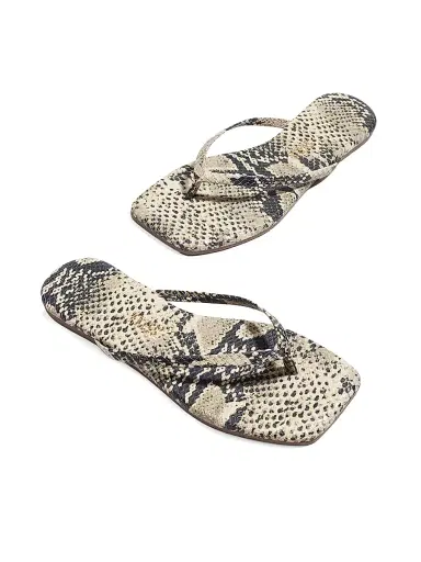 TKEES Women's Snakeskin-Embossed Faux-Leather Flip-Flops - Sandsnake - Size 5 | Thumbnail 3 TKEES Women's Snakeskin-Embossed Faux-Leather Flip-Flops - Sandsnake - Size 5 | Thumbnail 3