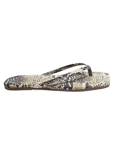 TKEES Women's Snakeskin-Embossed Faux-Leather Flip-Flops - Sandsnake - Size 5 | Thumbnail 1 TKEES Women's Snakeskin-Embossed Faux-Leather Flip-Flops - Sandsnake - Size 5 | Thumbnail 1