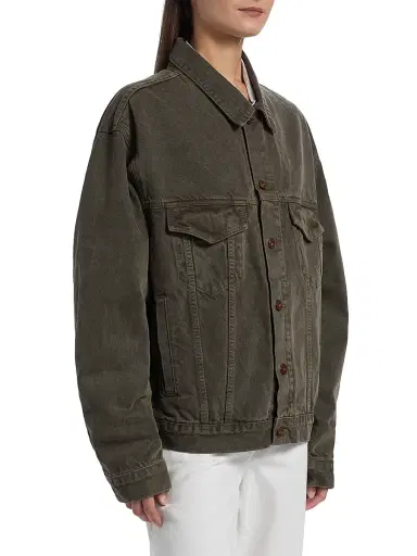 SLVRLAKE Women's Oversized Boyfriend Denim Trucker Jacket - Keystone Mountain | Thumbnail 4 SLVRLAKE Women's Oversized Boyfriend Denim Trucker Jacket - Keystone Mountain | Thumbnail 4