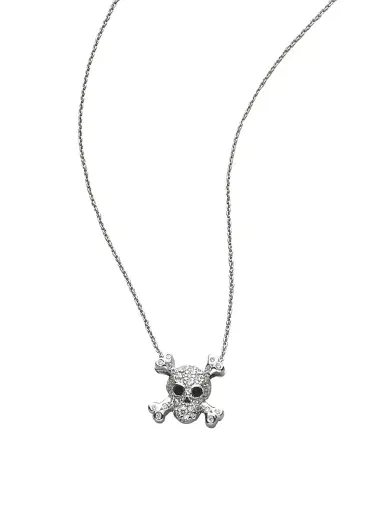 Roberto Coin Women's Tiny Treasures Diamond & 18K White Gold Skull Pendant Necklace - White Gold | Thumbnail 1 Roberto Coin Women's Tiny Treasures Diamond & 18K White Gold Skull Pendant Necklace - White Gold | Thumbnail 1