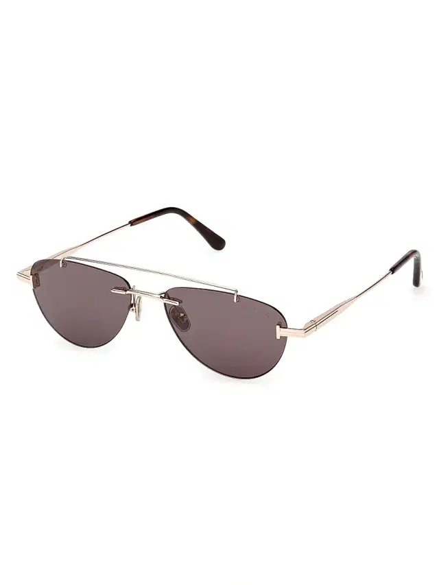 TOM FORD Men's Astor 55MM Browline Sunglasses - Rose Gold Smoke