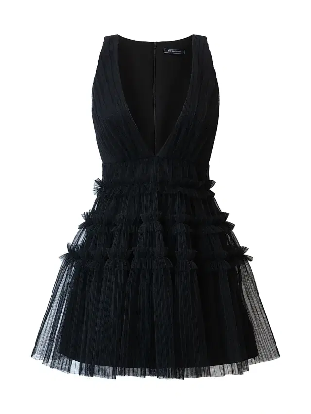 BCBGMAXAZRIA Women's Lumi Tulle Fit & Flare Minidress - Black