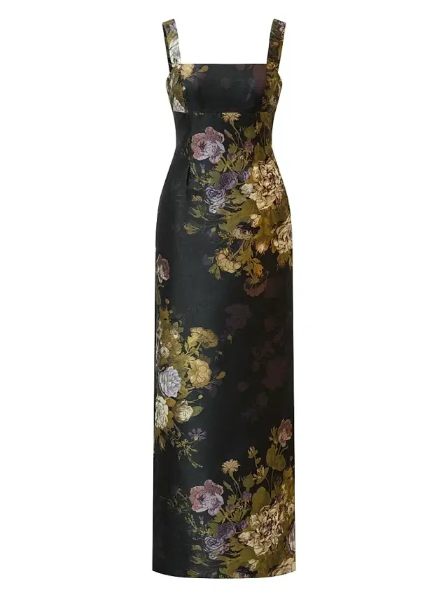 Kay Unger Women's Lilith Floral Jacquard Column Gown - Plum Multi