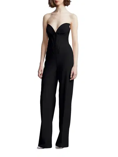 BCBGMAXAZRIA Women's Electra Strapless Bustier Jumpsuit - Black - Size 10 | Thumbnail 5
