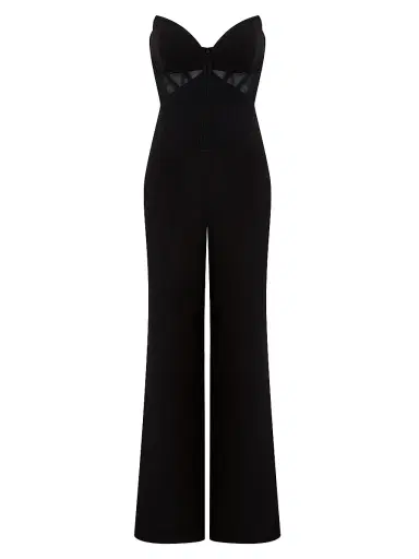BCBGMAXAZRIA Women's Electra Strapless Bustier Jumpsuit - Black - Size 10 | Thumbnail 1