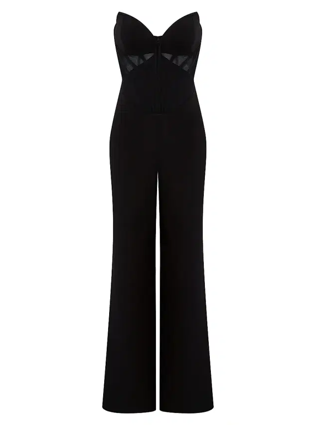 Women's Electra Strapless Bustier Jumpsuit - Black Women's Electra Strapless Bustier Jumpsuit - Black